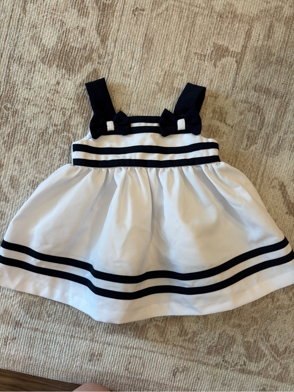 Navy and White Striped Bow Sundress